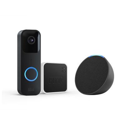 Blink Video Doorbell mit Sync-Modul 2 + Amazon Echo Pop