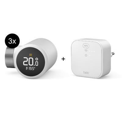 tado° Starter Kit Smartes Heizkörper-Thermostat X - 3er-Set + Bridge 