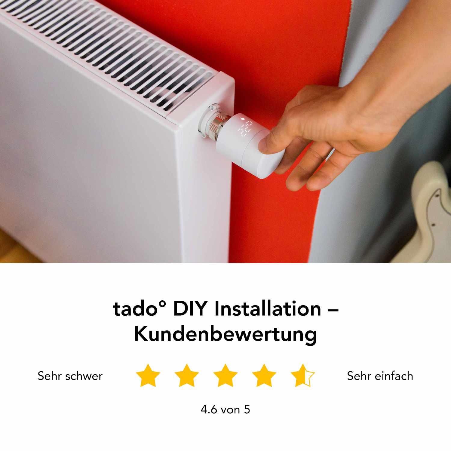 tado° Smartes Heizkörper-Thermostat Starter Kit V3+ mit 5 Thermostaten + Amazon Echo Show 5