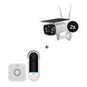 omajin Solar Camera 2er-Set + Wireless Video Doorbell