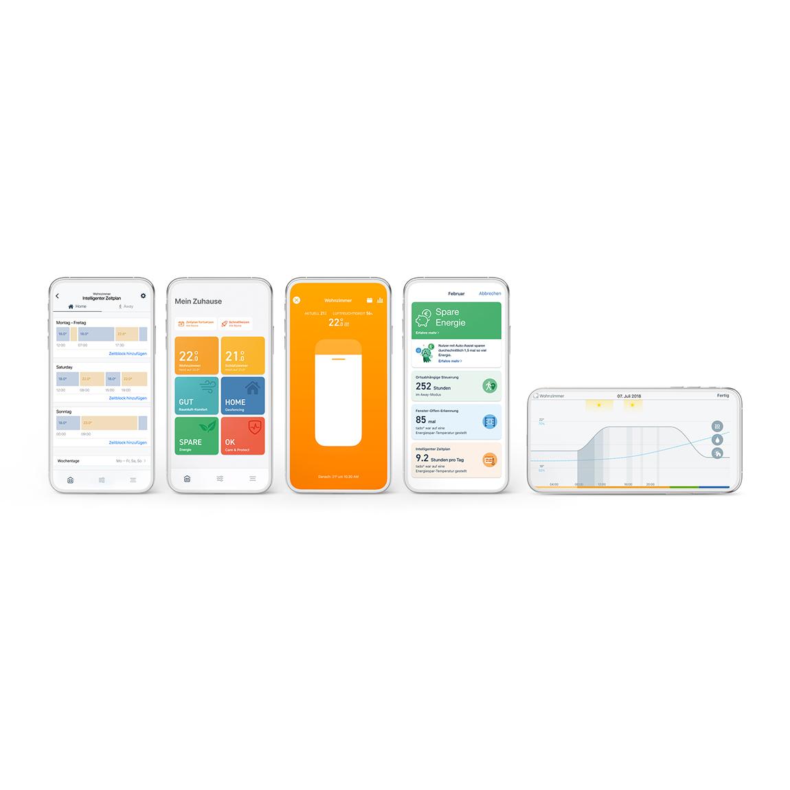 tado° Smartes Heizkörper-Thermostat Starter Kit V3+ mit 3 Thermostaten + Funk-Temperatursensor