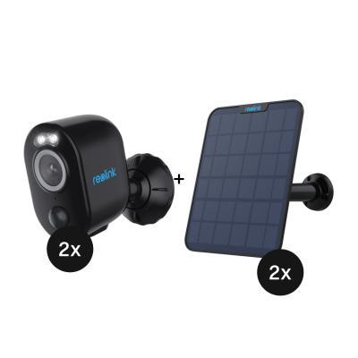 Reolink Argus Series B330 - 2er-Set + Reolink Solar Panel 2 - 2er-Set