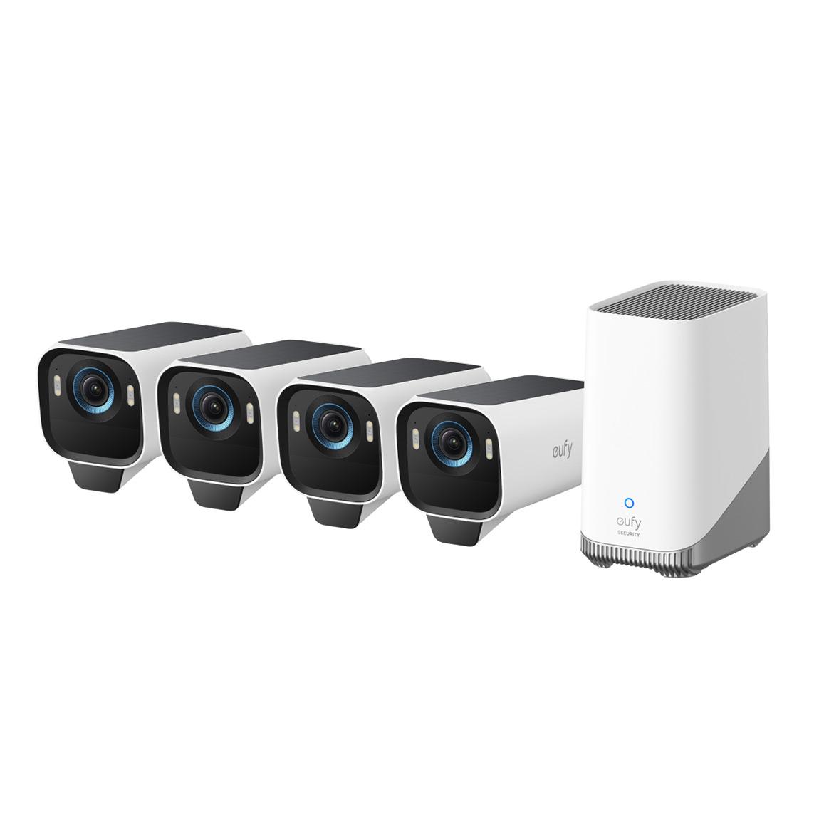 eufyCam S3 Pro Starter-Set 4+1 - 4er-Kameraset mit HomeBase 3