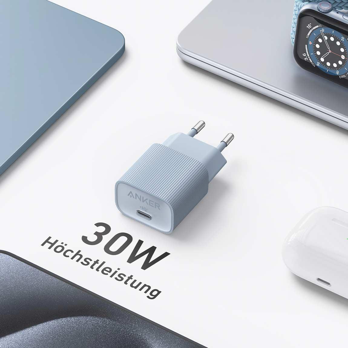 Anker Nano Wandladegerät - 30W USB-C - Schwarz_power