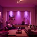 Philips Hue White & Color Ambiance Centura Einbauspot 3 flg. - schwarz - Lifestyle Wohnzimmer rosa Licht