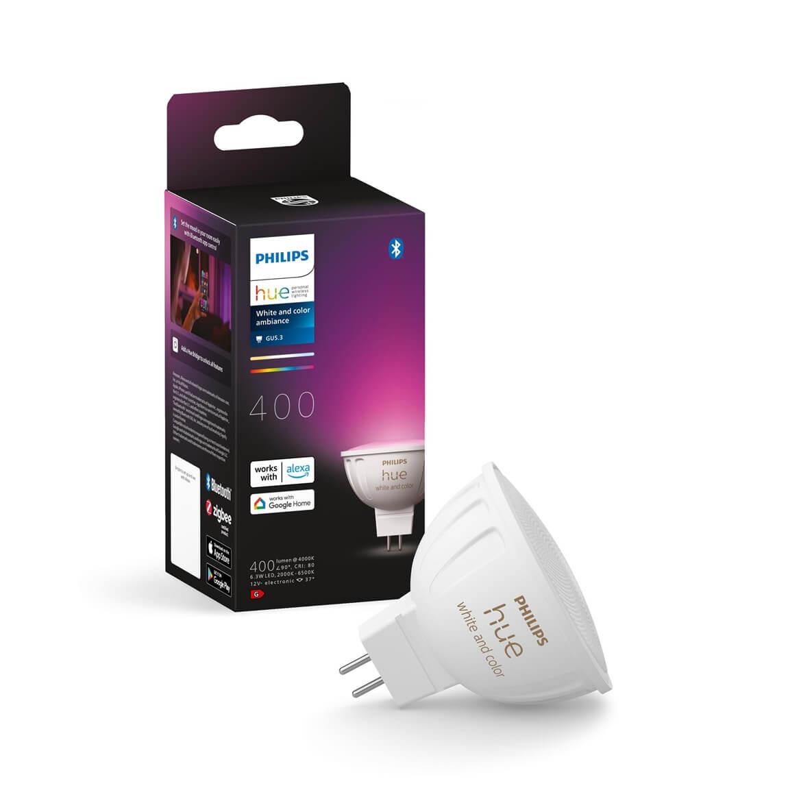 Philips Hue White & Col. Amb. MR16 LED Lampe Einzelpack 400lm - Weiß_verpackung