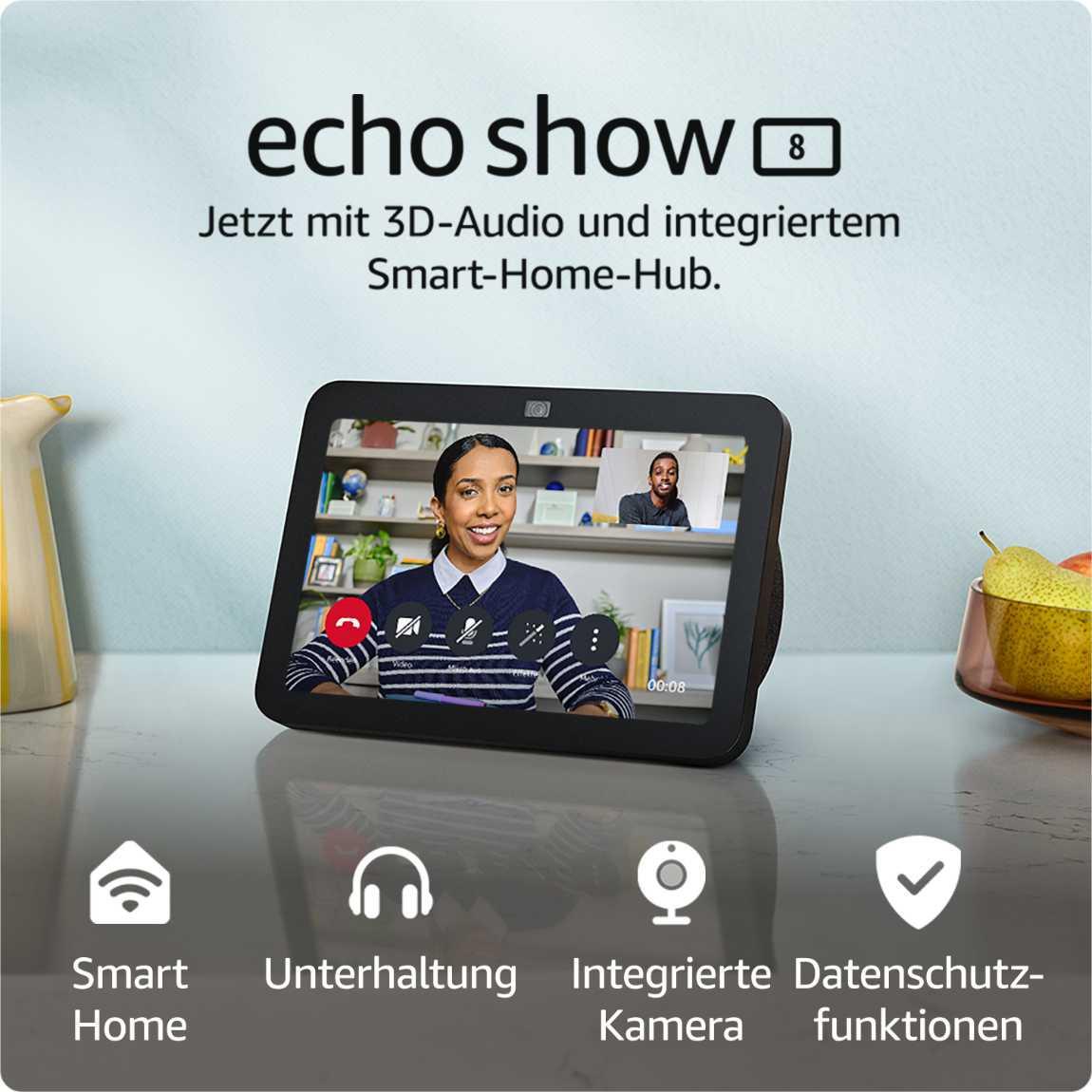 Amazon Echo Show 8 (3. Gen) HD Smart Display mit Alexa - Charcoal