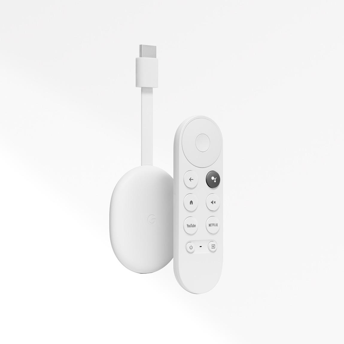 Google Chromecast mit Google TV (HD) + Google Nest Audio 2er-Set_Chromecast schraeg