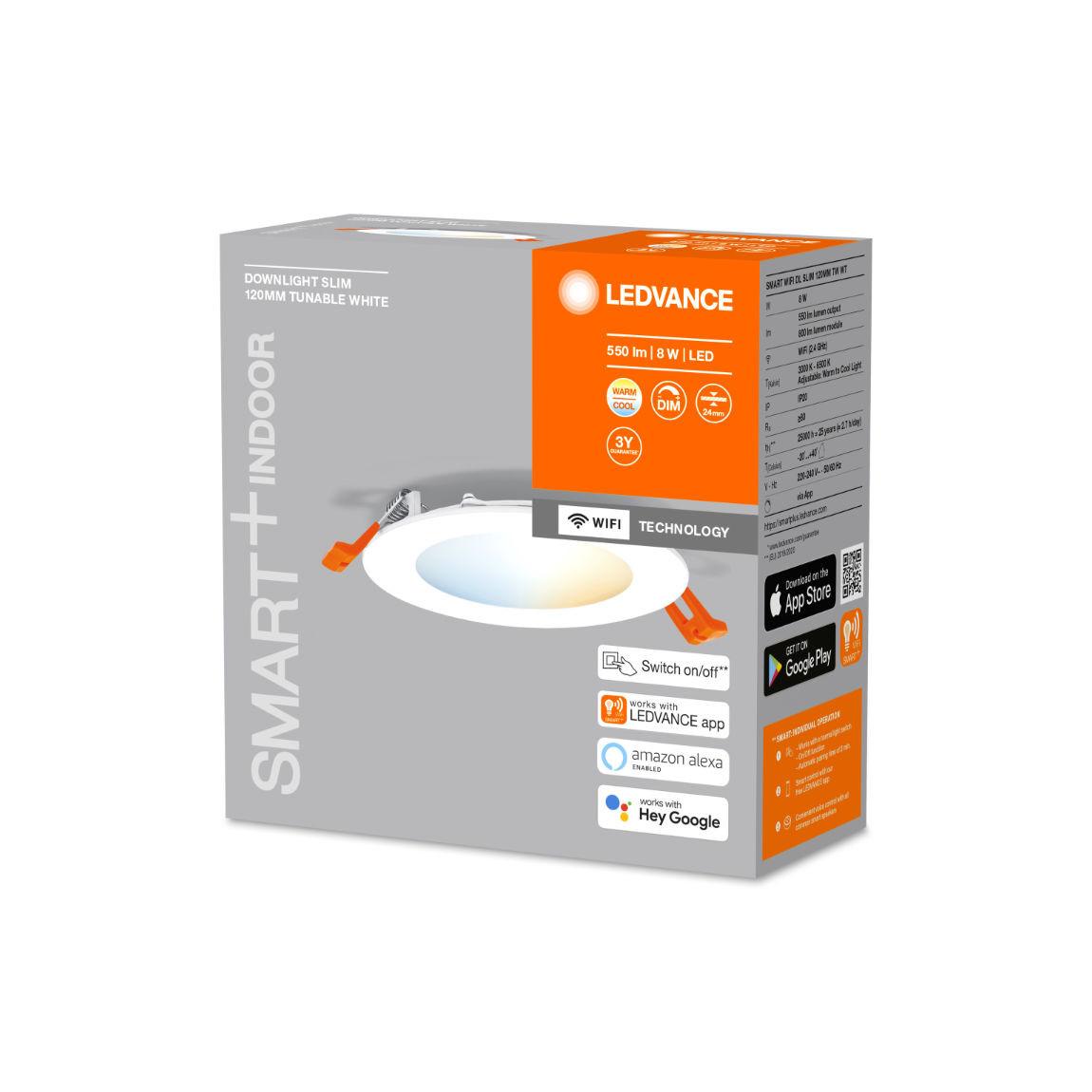 Ledvance SMART+ Downlight Ultra Slim 120mm Deckenleuchte WiFi Warm- und Kaltweiß_Verpackung