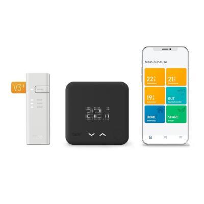 tado° Smartes Thermostat Starter Kit V3+ für Wohnungen mit Raumthermostat Black Edition
