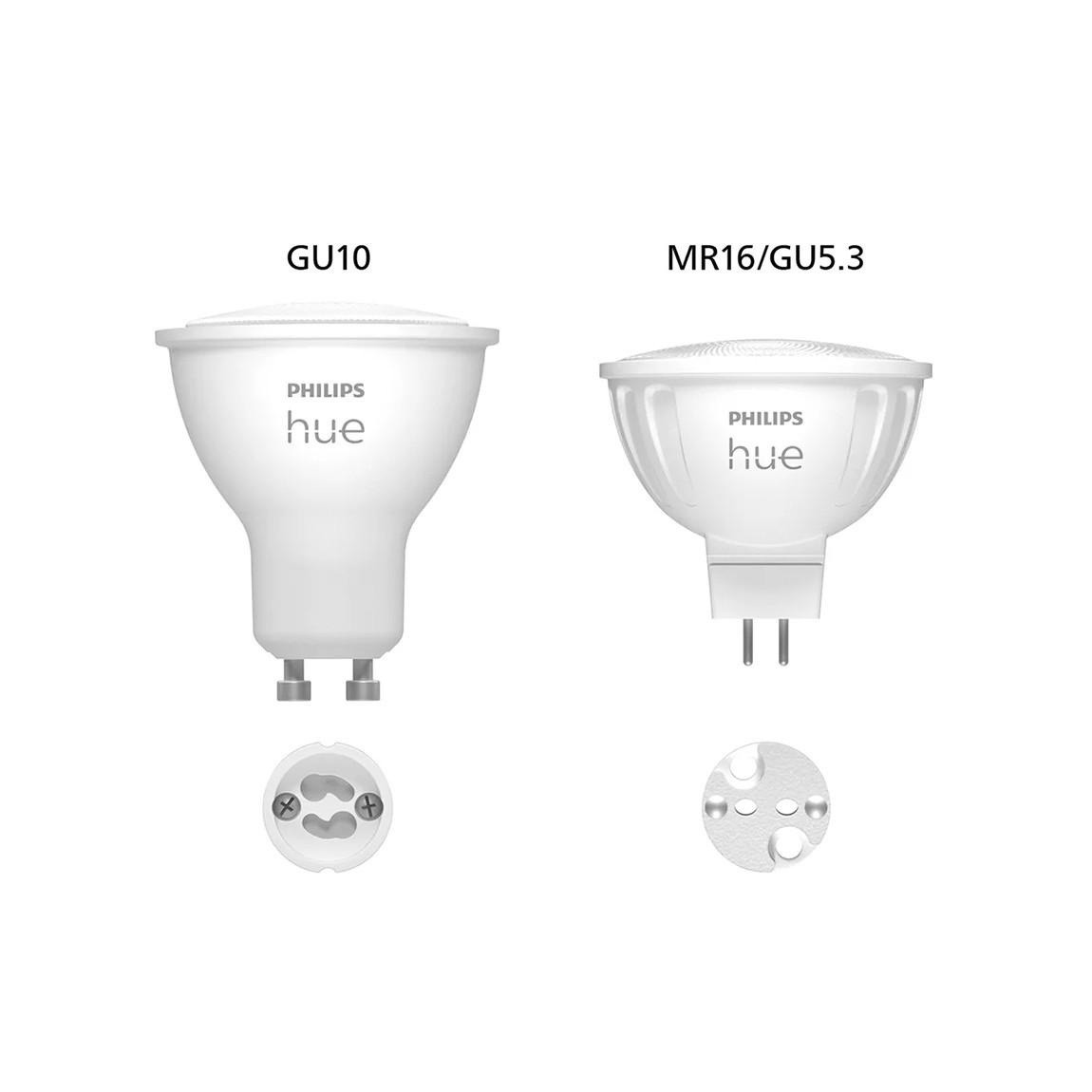 Philips Hue White & Col. Amb. MR16 LED Lampe Doppelpack 2x400lm - Weiß_fassung