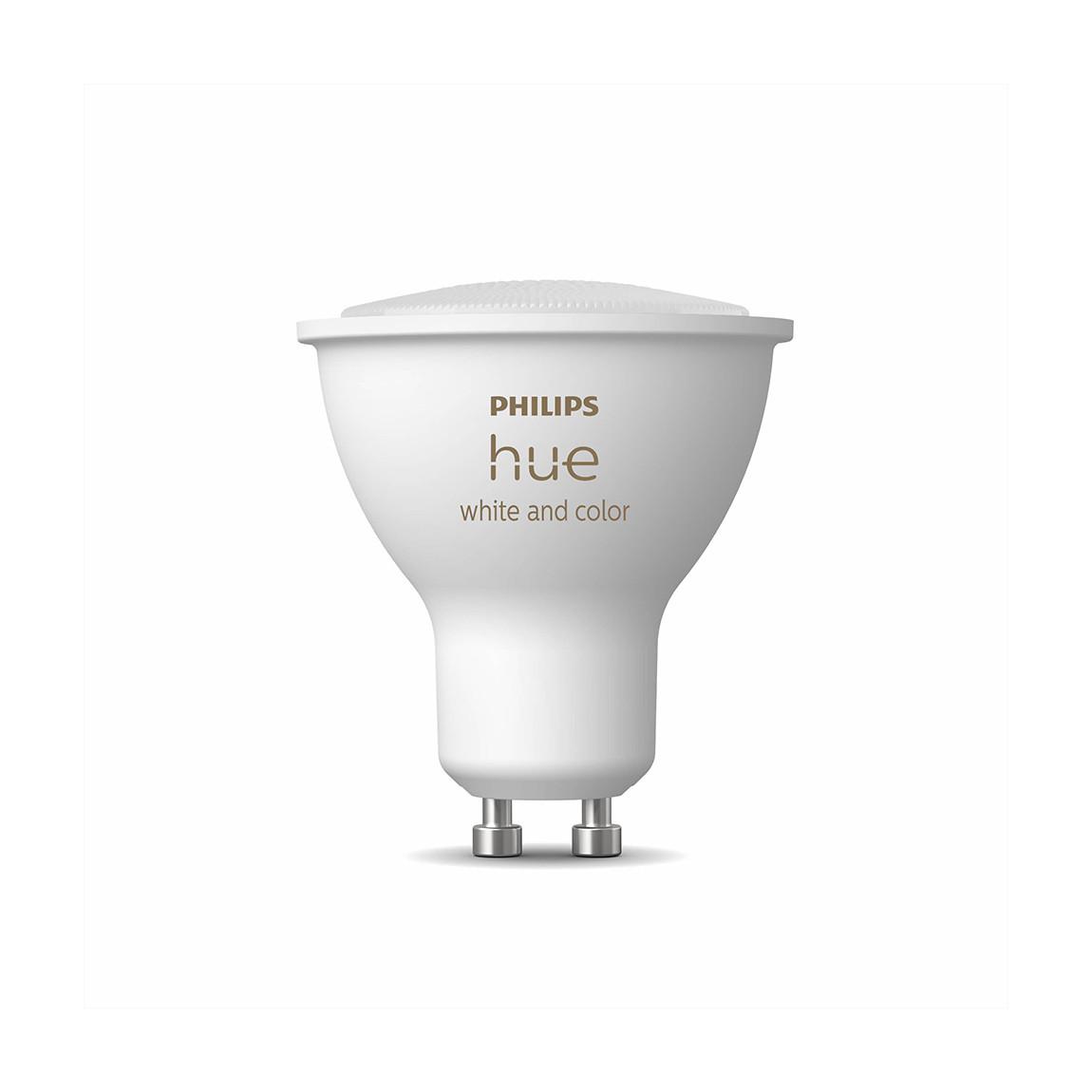 Philips Hue White & Color Ambiance GU10 Bluetooth Starter Kit mit 6 Lampen + Amazon Echo Show 5 Gen. 3_ausgeschaltet